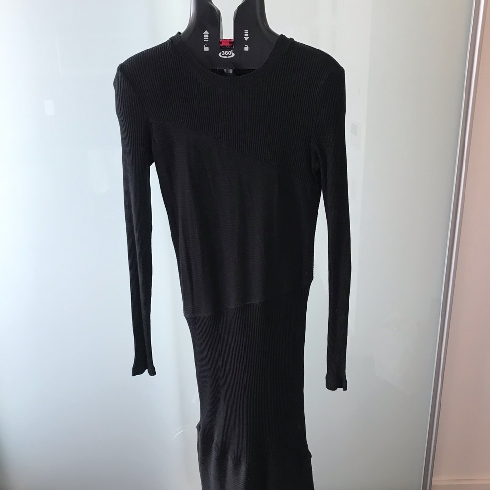 Black knit fitted dress